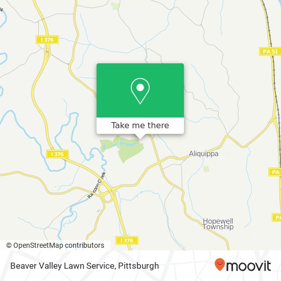 Mapa de Beaver Valley Lawn Service