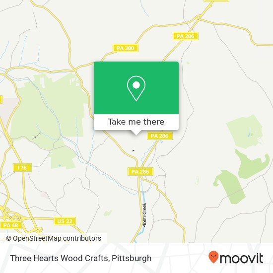 Mapa de Three Hearts Wood Crafts