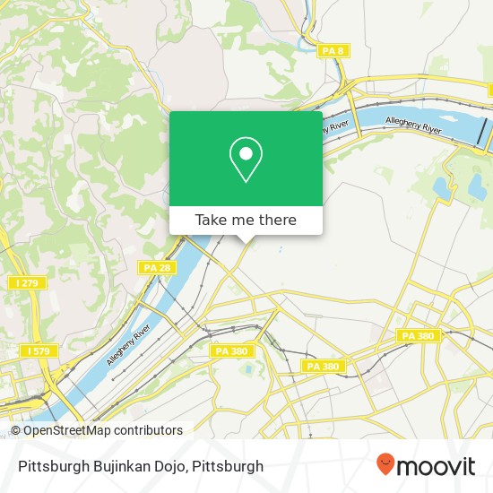 Mapa de Pittsburgh Bujinkan Dojo