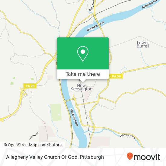 Allegheny Valley Church Of God map