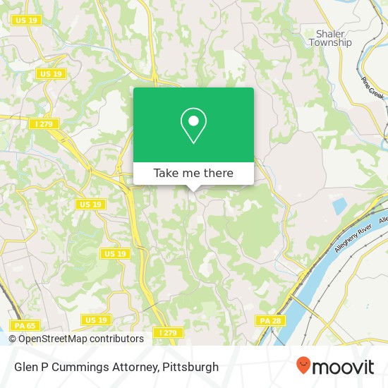 Glen P Cummings Attorney map