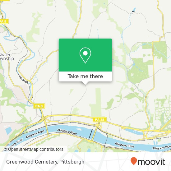 Mapa de Greenwood Cemetery