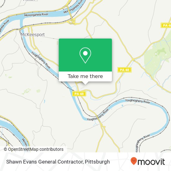 Shawn Evans General Contractor map