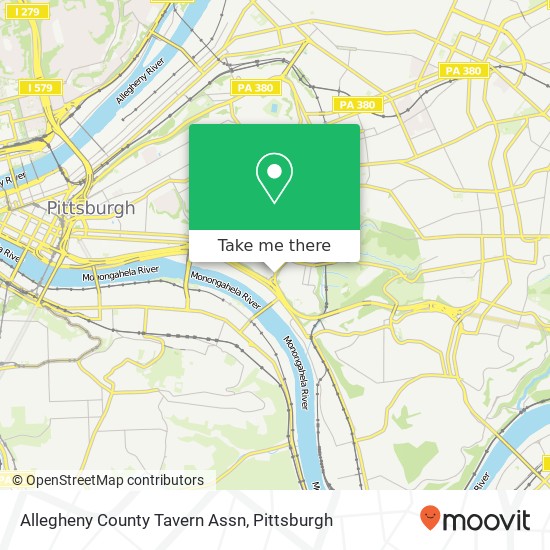 Allegheny County Tavern Assn map