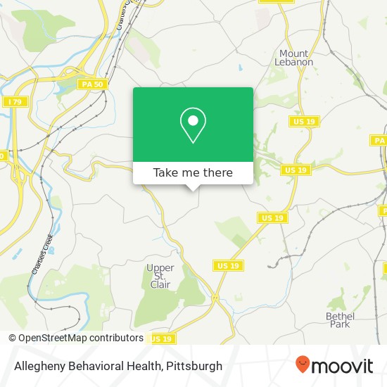 Mapa de Allegheny Behavioral Health