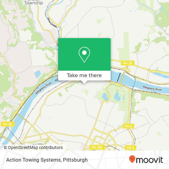 Action Towing Systems map