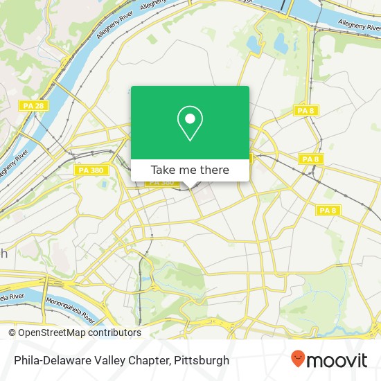 Mapa de Phila-Delaware Valley Chapter