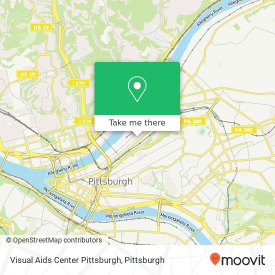 Visual Aids Center Pittsburgh map