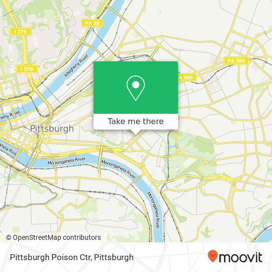 Pittsburgh Poison Ctr map