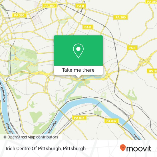 Irish Centre Of Pittsburgh map