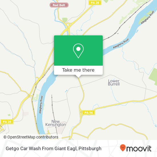 Mapa de Getgo Car Wash From Giant Eagl