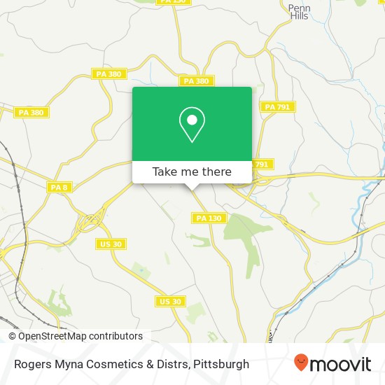 Mapa de Rogers Myna Cosmetics & Distrs