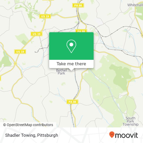 Shadler Towing map