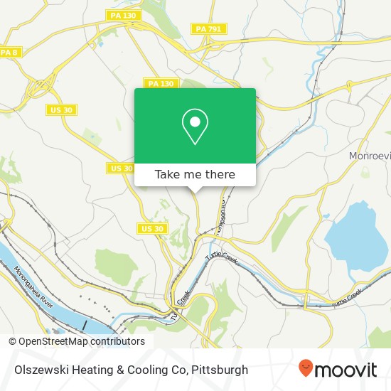 Olszewski Heating & Cooling Co map