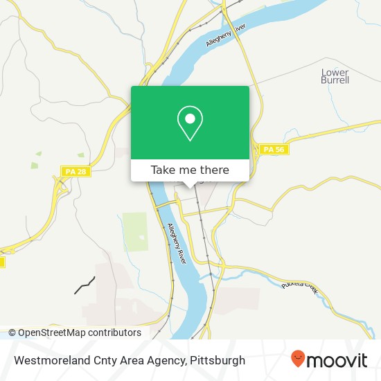 Westmoreland Cnty Area Agency map
