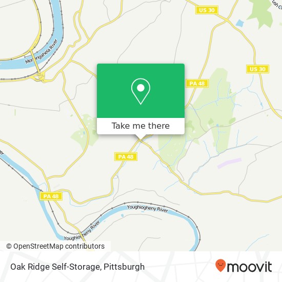 Oak Ridge Self-Storage map