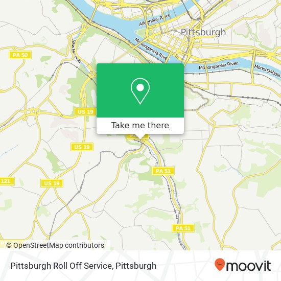Mapa de Pittsburgh Roll Off Service