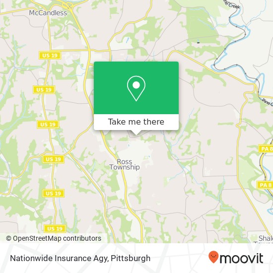 Mapa de Nationwide Insurance Agy