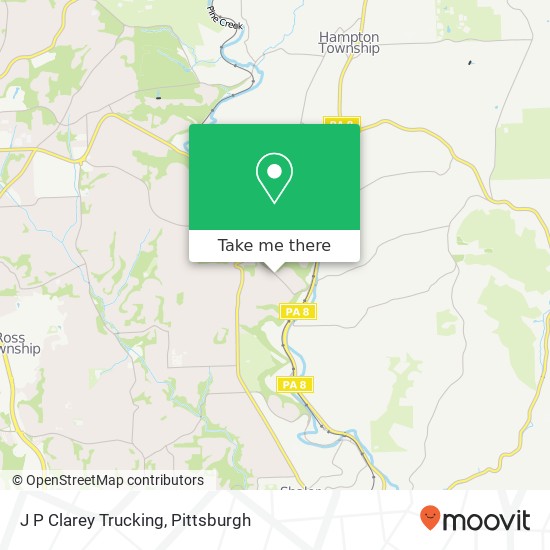 J P Clarey Trucking map