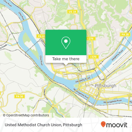 United Methodist Church Union map