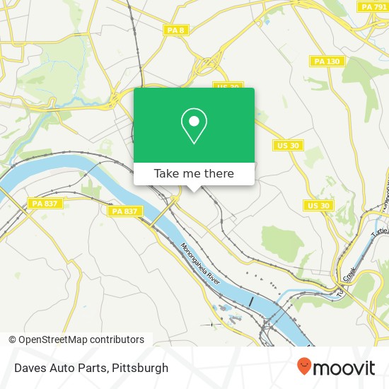 Mapa de Daves Auto Parts