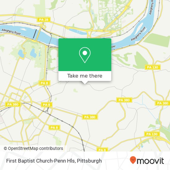 First Baptist Church-Penn Hls map