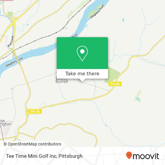 Tee Time Mini Golf Inc map