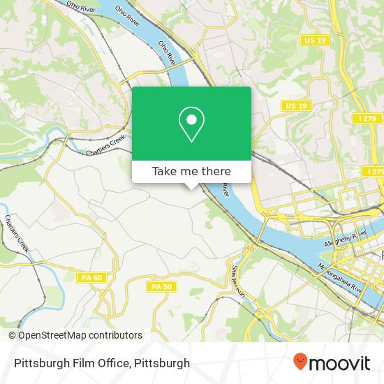 Pittsburgh Film Office map