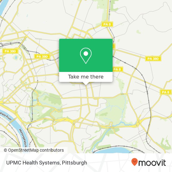 Mapa de UPMC Health Systems