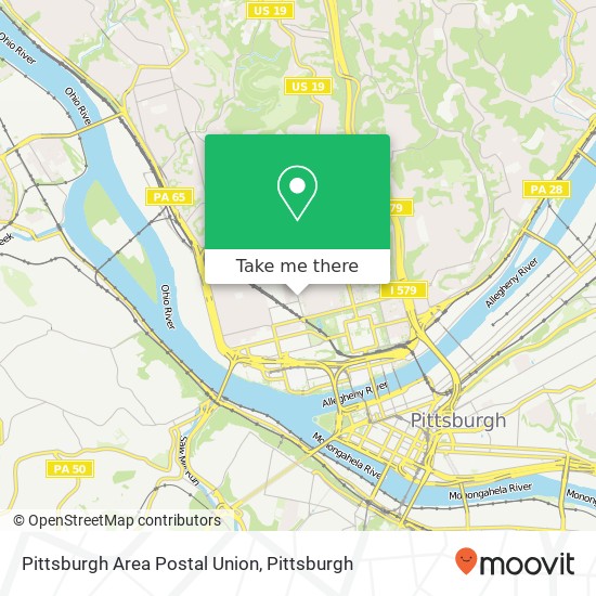 Pittsburgh Area Postal Union map
