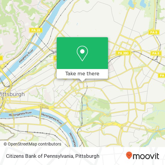 Mapa de Citizens Bank of Pennsylvania