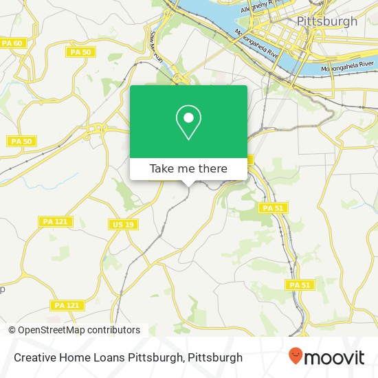 Creative Home Loans Pittsburgh map