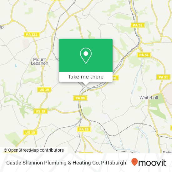 Castle Shannon Plumbing & Heating Co map