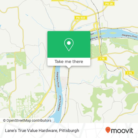 Mapa de Lane's True Value Hardware