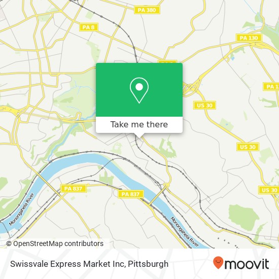 Swissvale Express Market Inc map