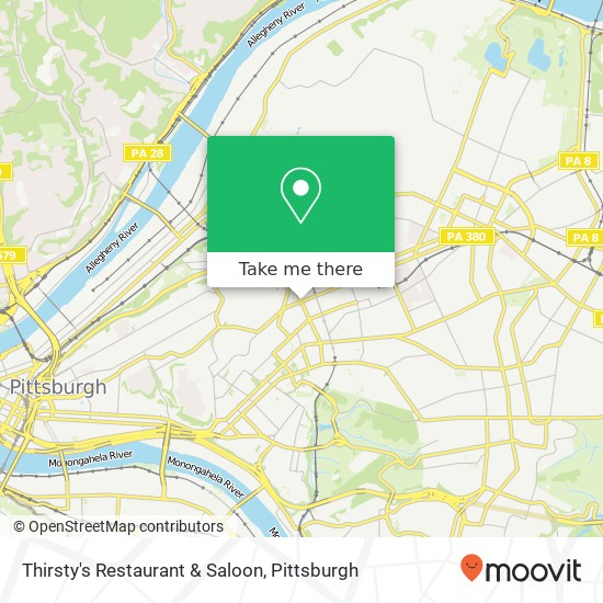 Mapa de Thirsty's Restaurant & Saloon