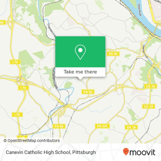 Mapa de Canevin Catholic High School