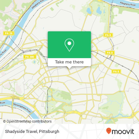 Mapa de Shadyside Travel