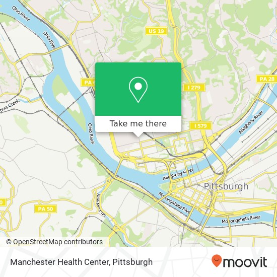 Mapa de Manchester Health Center