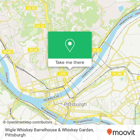 Wigle Whiskey Barrelhouse & Whiskey Garden map