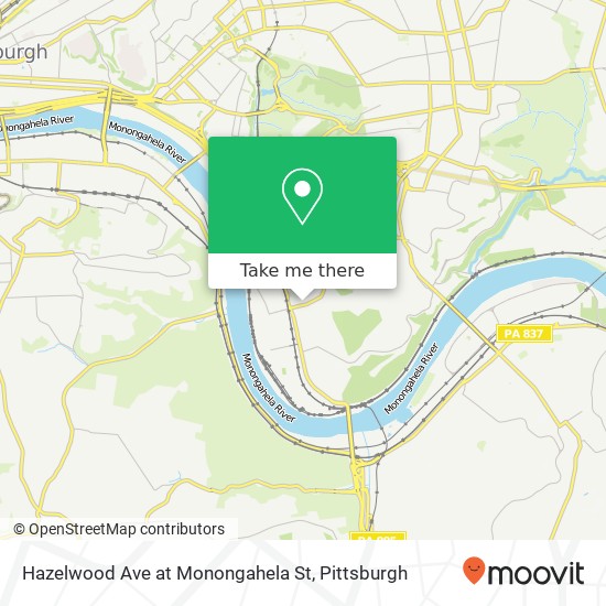 Hazelwood Ave at Monongahela St map