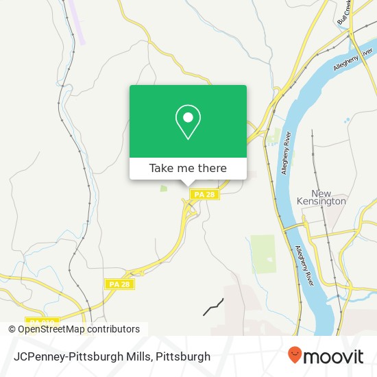 Mapa de JCPenney-Pittsburgh Mills