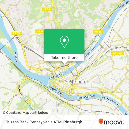 Mapa de Citizens Bank Pennsylvania ATM