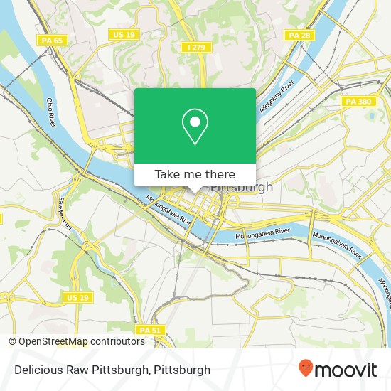 Mapa de Delicious Raw Pittsburgh, 280 Forbes Ave Pittsburgh, PA 15222