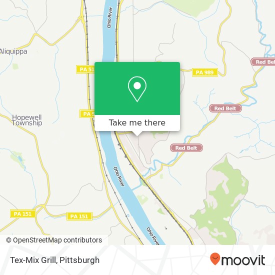 Mapa de Tex-Mix Grill, 603 Duss Ave Ambridge, PA 15003