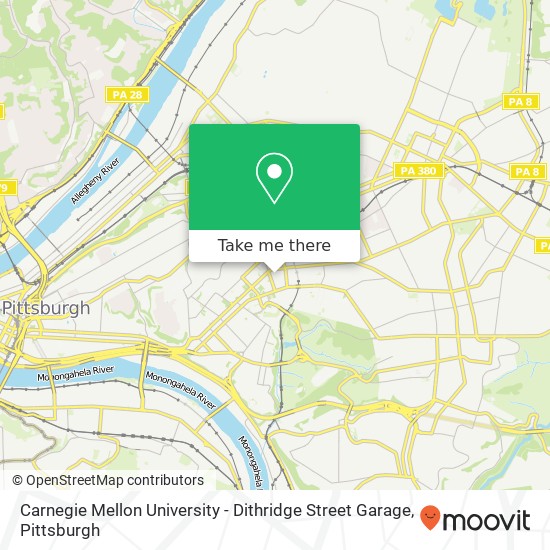 Carnegie Mellon University - Dithridge Street Garage map