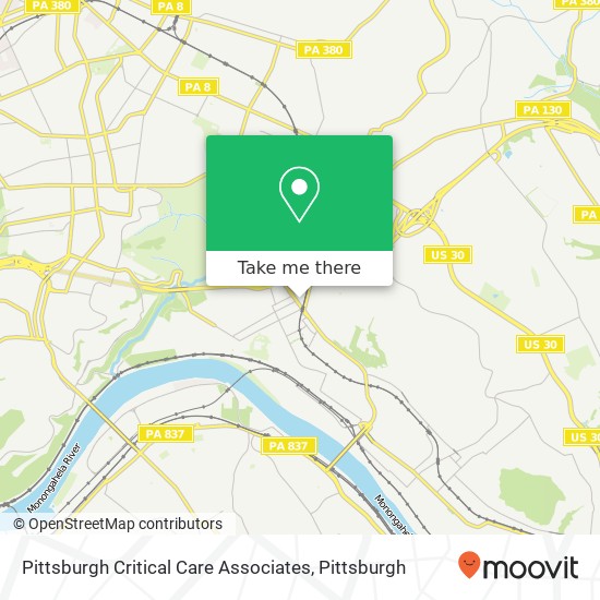 Mapa de Pittsburgh Critical Care Associates