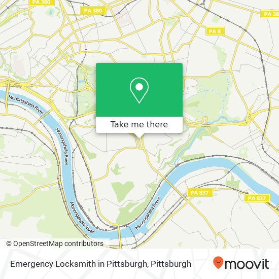 Mapa de Emergency Locksmith in Pittsburgh