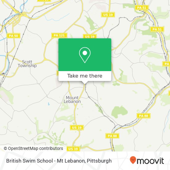 British Swim School - Mt Lebanon map