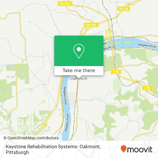 Keystone Rehabilitation Systems- Oakmont map